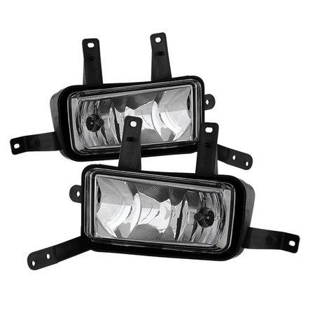 SPYDER AUTOMOTIVE 15-17 SUBURBAN/TAHOE OEM FOG LIGHTS W/CHROME TRIM COVER AND SWITCH-CLEAR SET OF 2, HALOGEN BULB 9031588